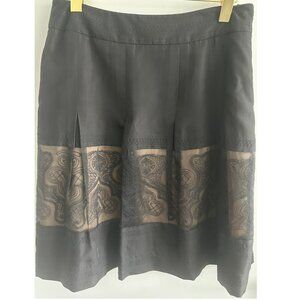 ECCOCI Black Silk Skirt With Lace Sz 8